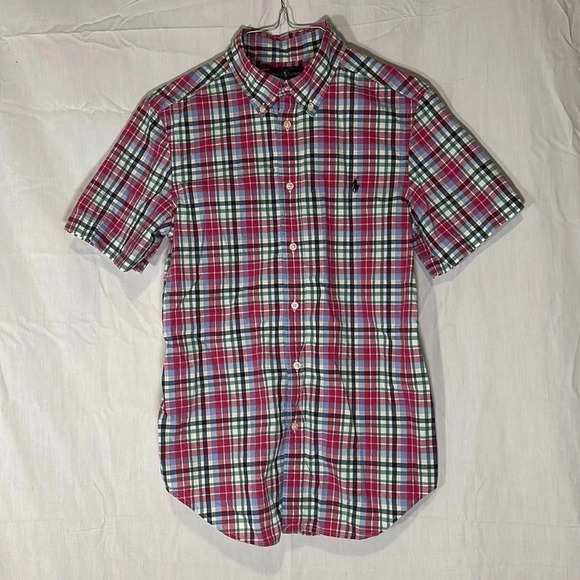 boys Ralph Lauren plaid button down shirt size large 14/16 - Picture 1 of 4
